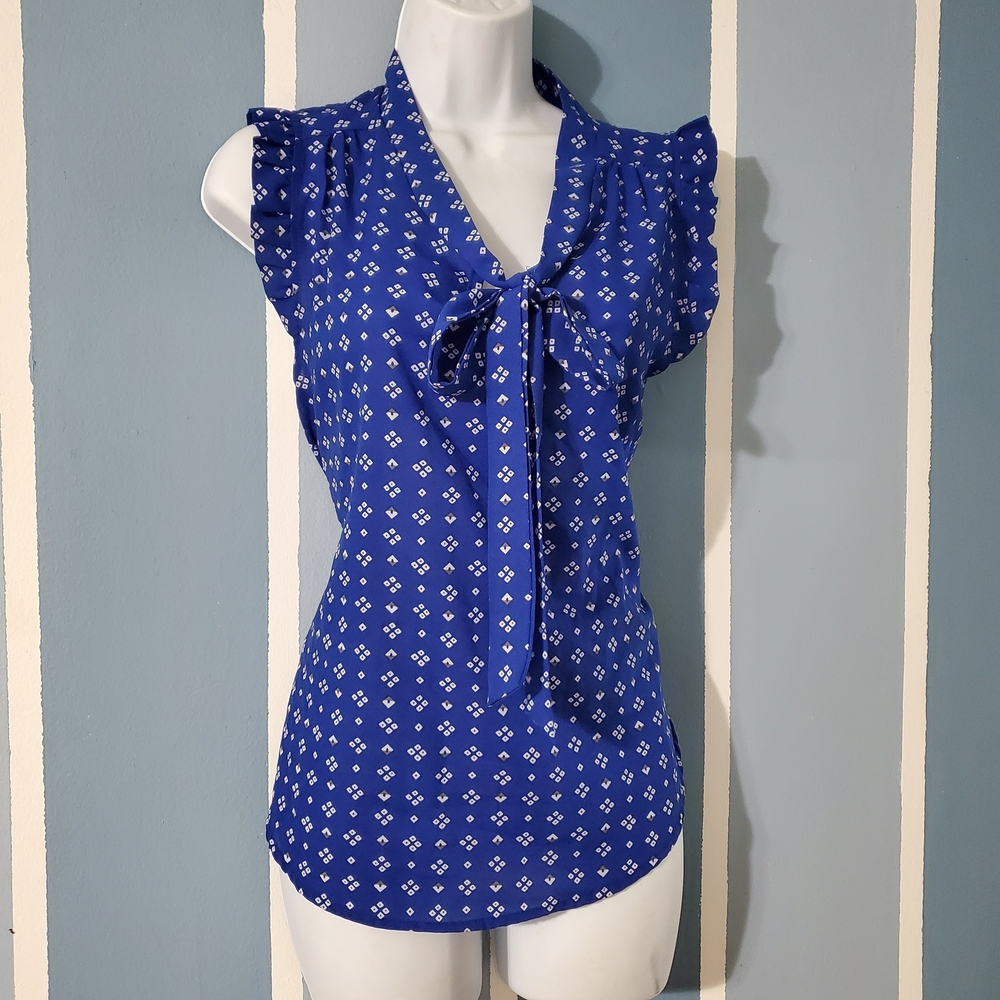 Jon & Anna Royal Blue Blouse with Bow Detail